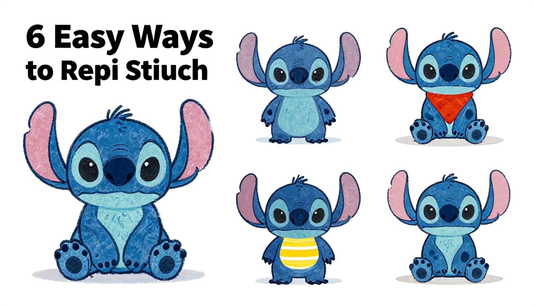 6 Formas Fáciles de Reproducir Imágenes de Stitch con Dibujos y Colores Vibrantes