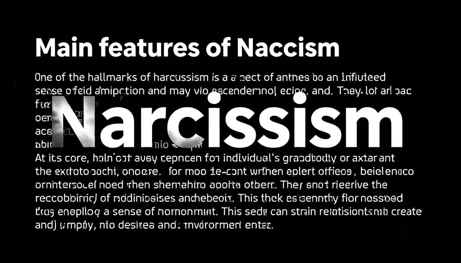 Características principales del narcisismo