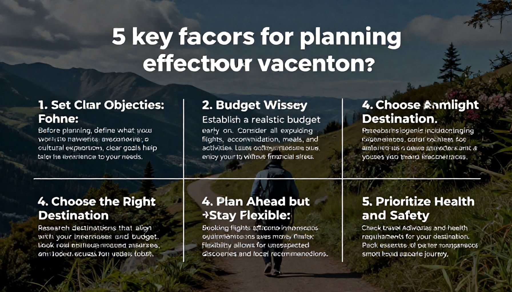 Cinco factores clave para planificar vacaciones efectivas