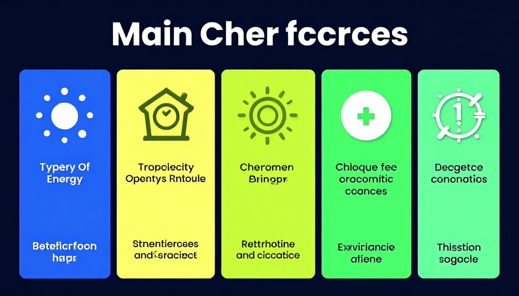 Cinco tipos de energía y sus características principales