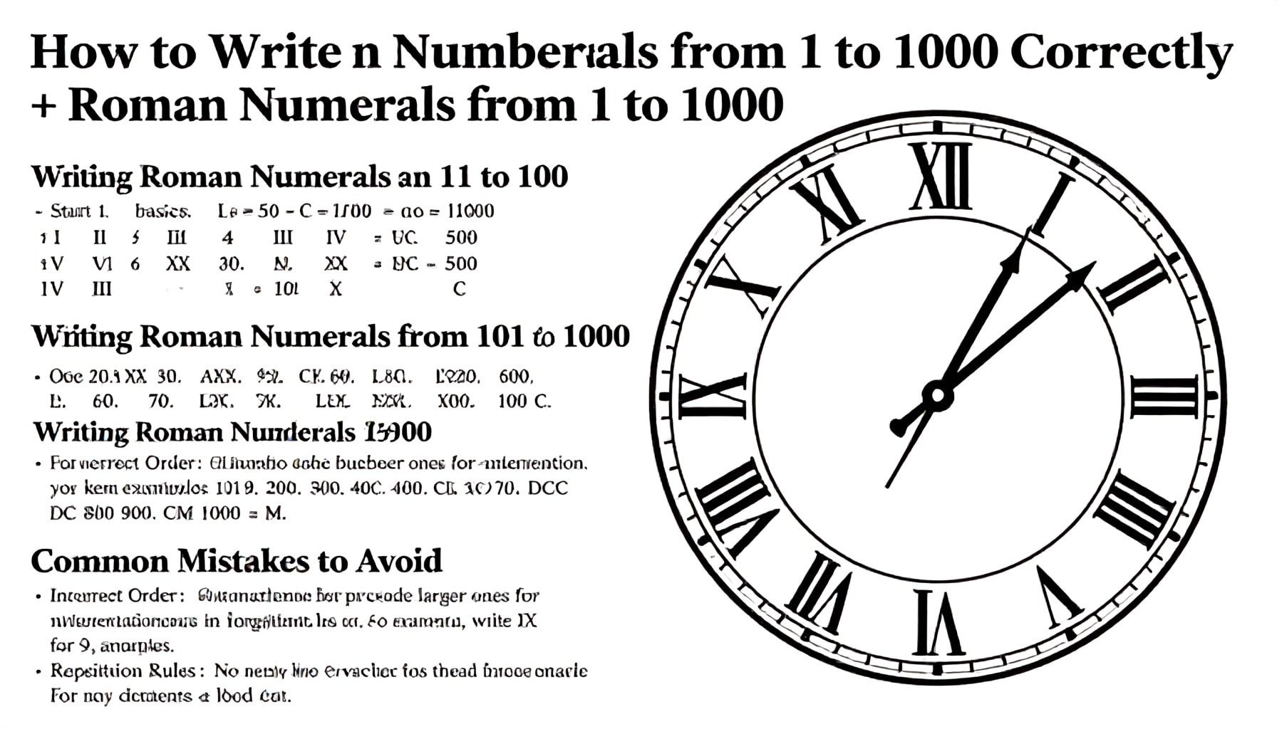 Cómo escribir números romanos del 1 al 1000 correctamente