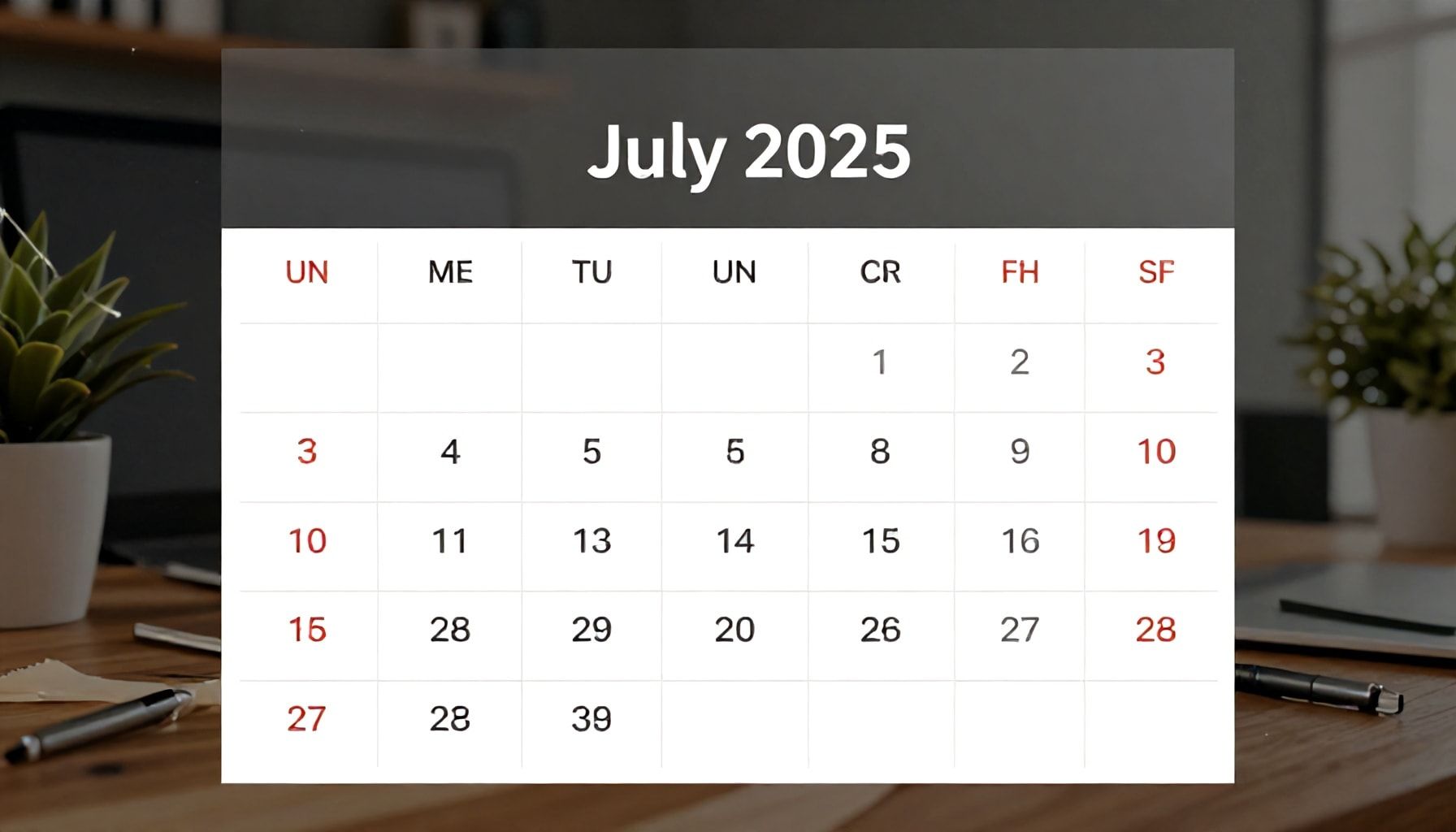 Cómo organizar tu agenda para julio 2025