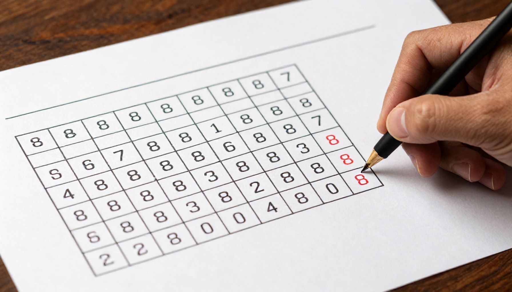 Cómo se construye la tabla del 8 paso a paso