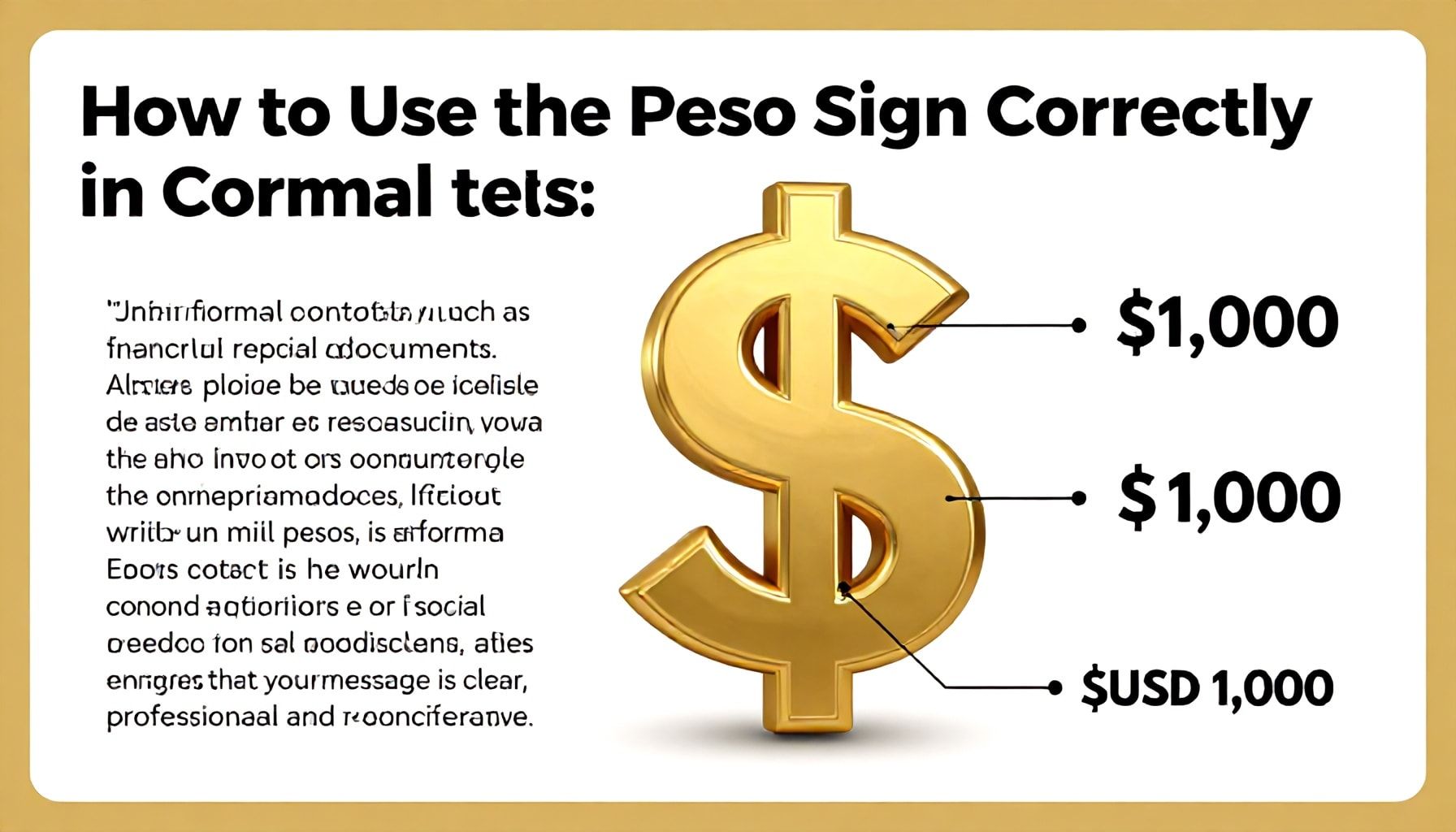 Cómo usar correctamente el signo de pesos en textos formales e informales