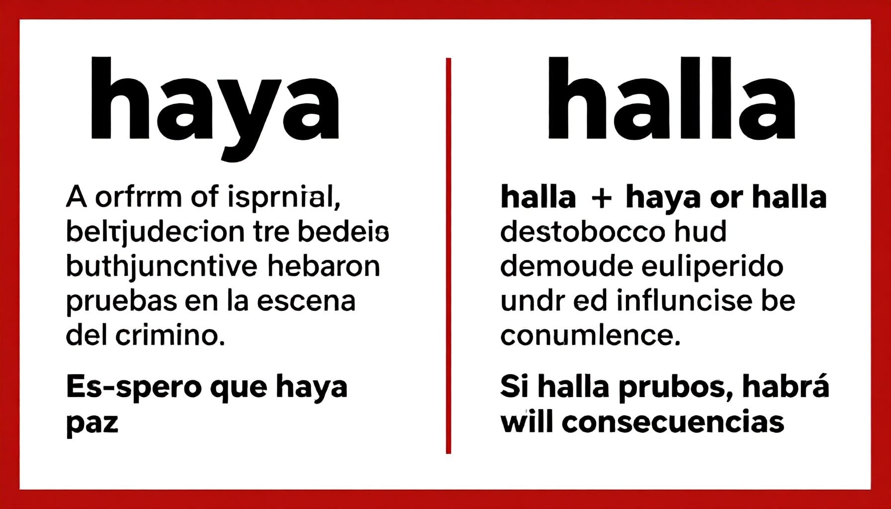 Diferencias básicas entre "haya" y "halla