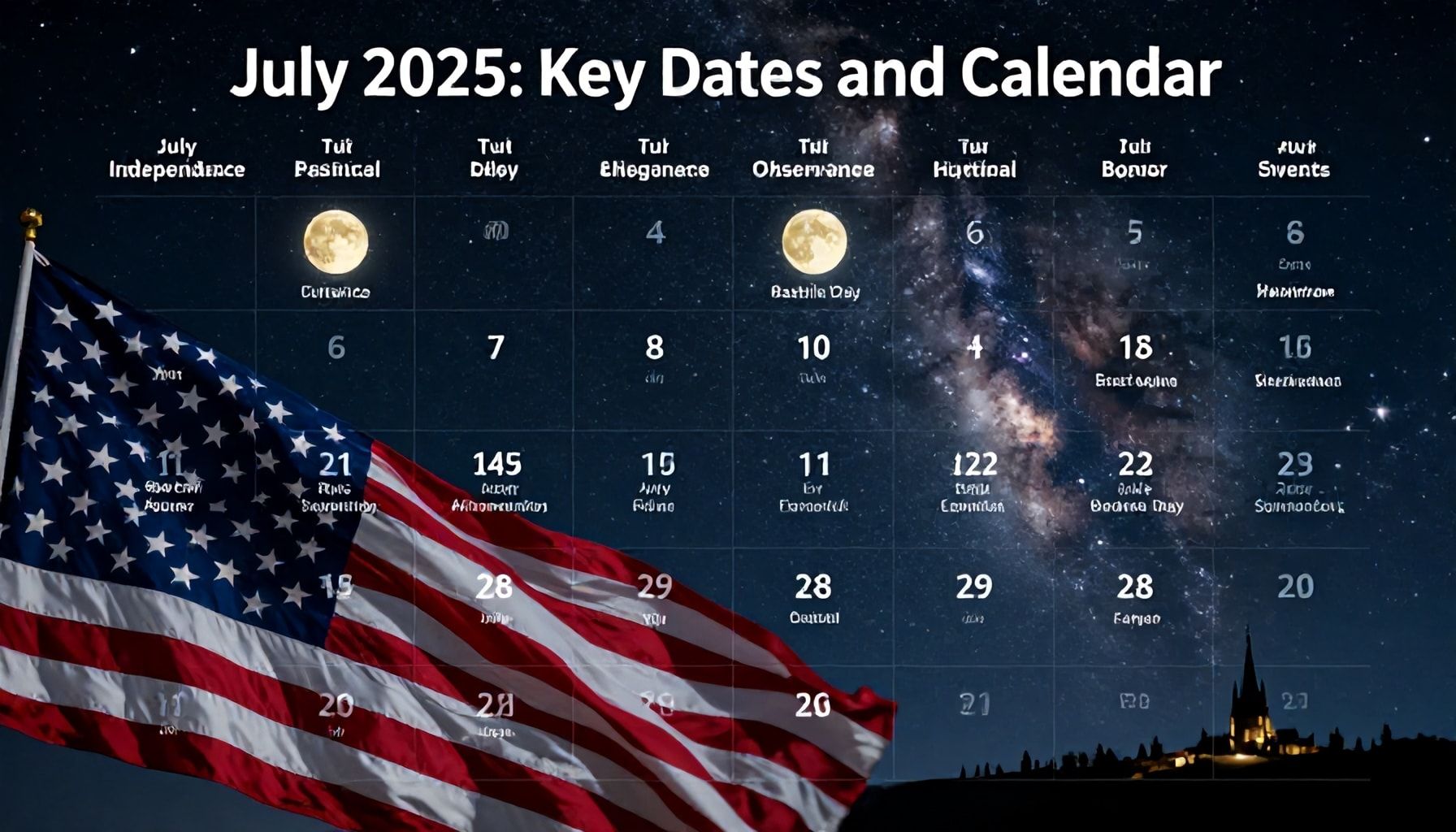 El mes de julio 2025 y sus fechas destacadas