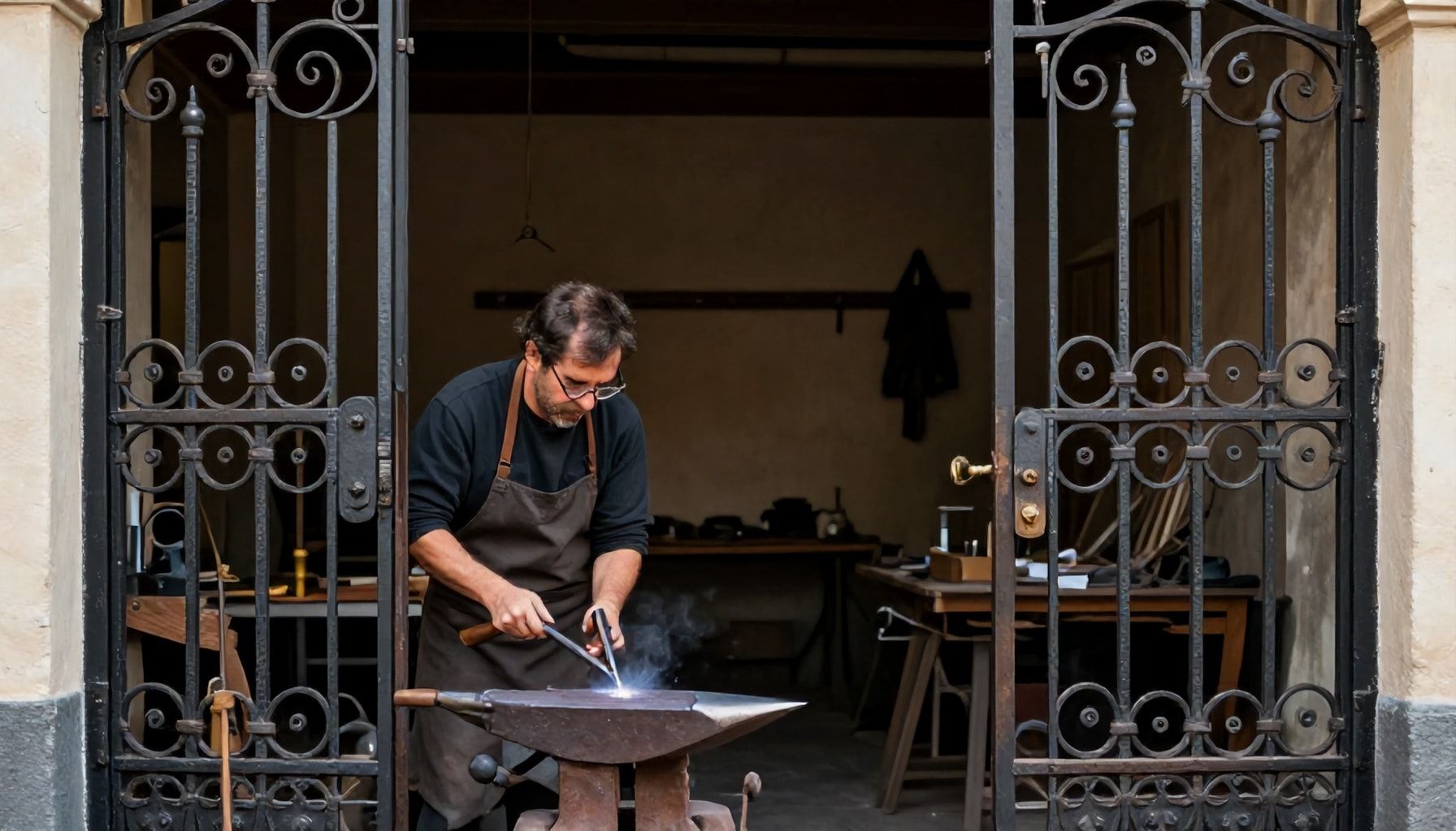 El arte de la herrería: 10 puertas que transforman espacios 1 El oficio tradicional de la herrería artística