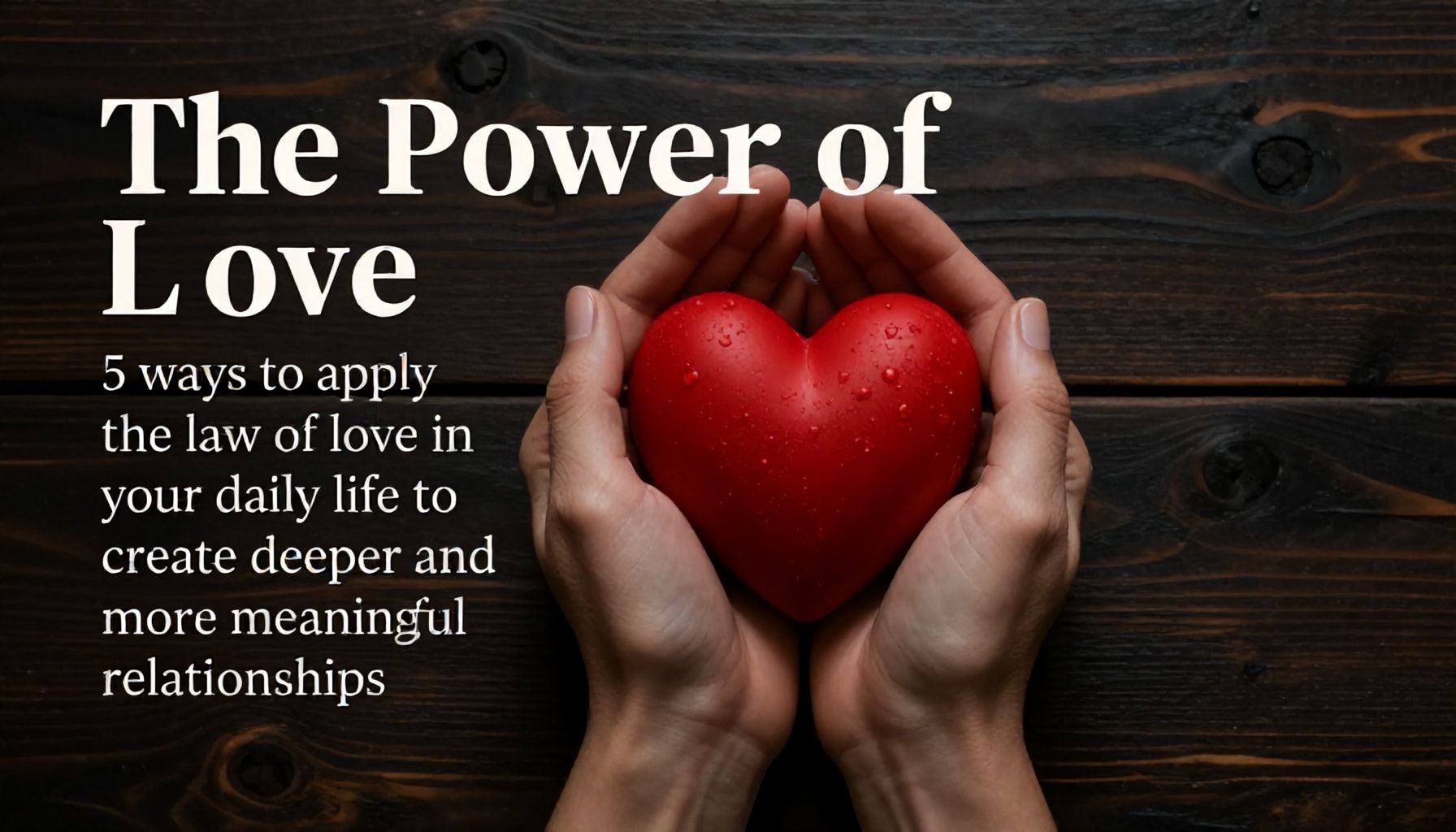 El poder del amor: 5 formas de aplicar la ley del amor en tu vida diaria para crear relaciones más profundas y significativas