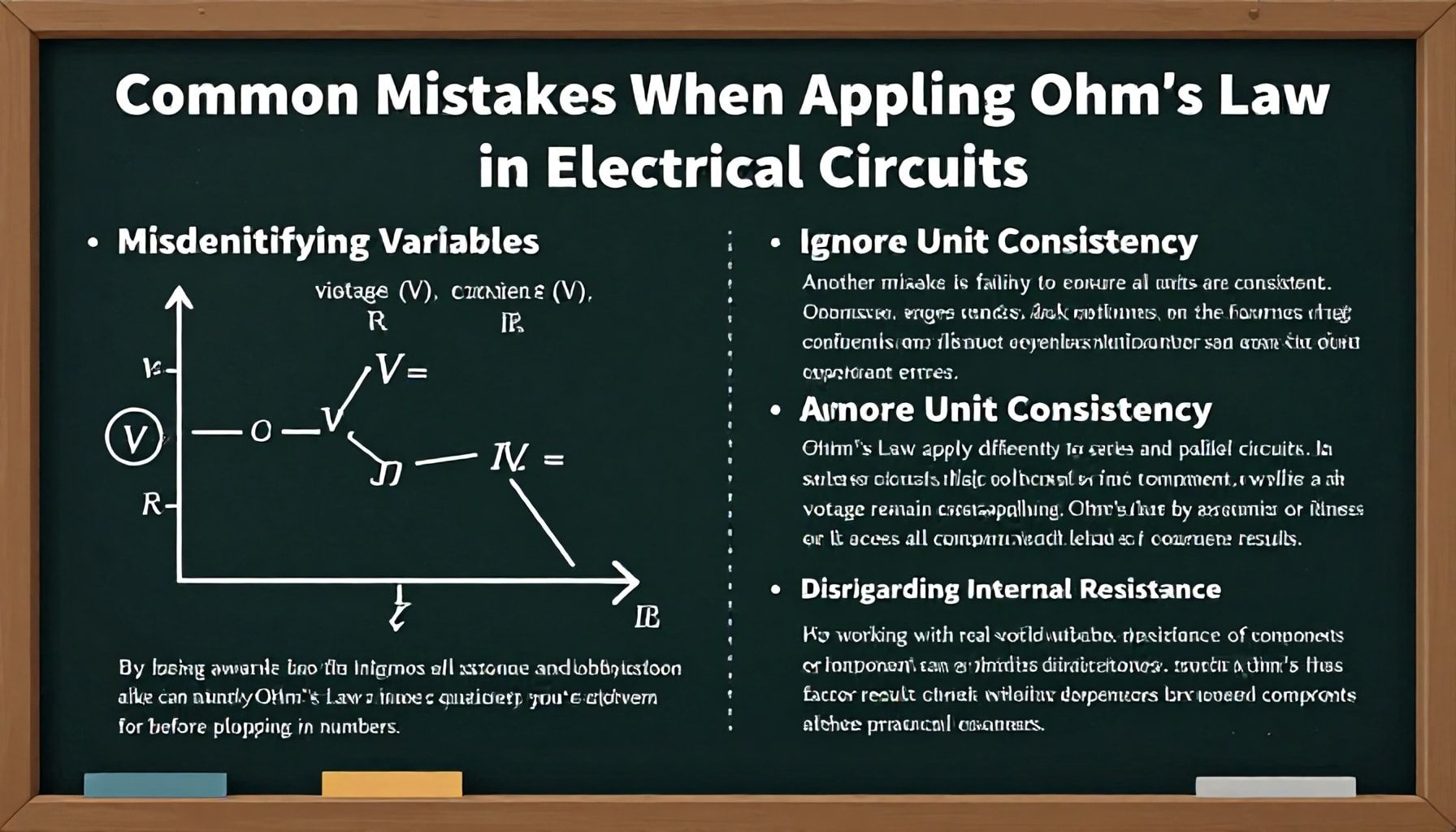 Errores comunes al aplicar la ley de Ohm en circuitos eléctricos