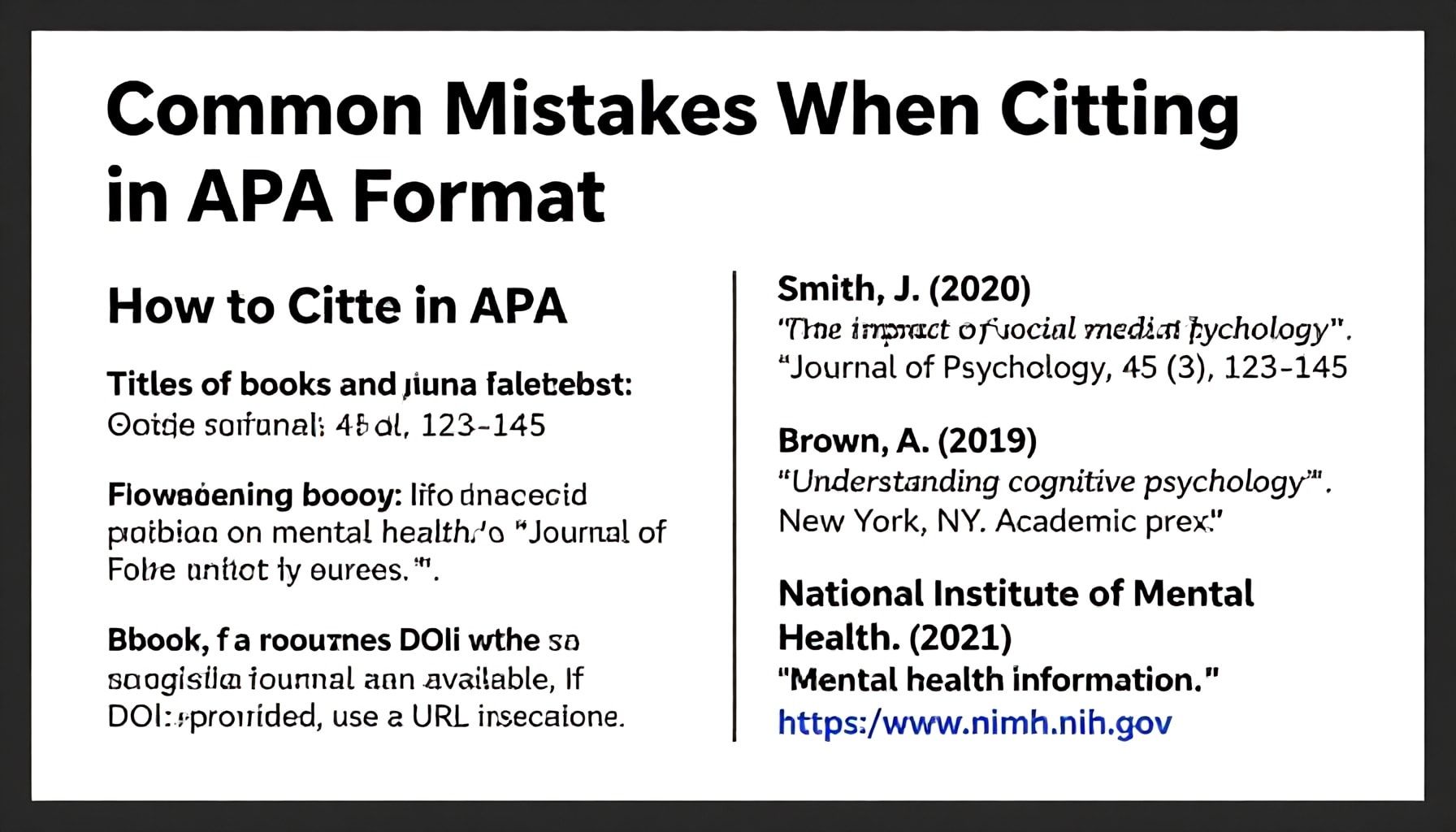 Errores comunes al citar en formato APA