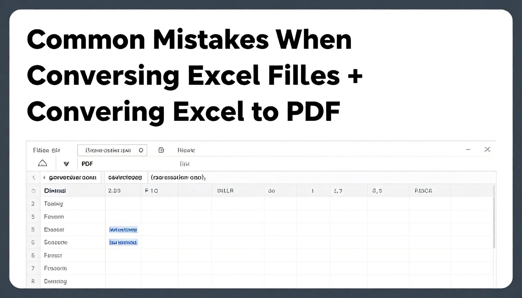 Errores comunes al convertir archivos de Excel