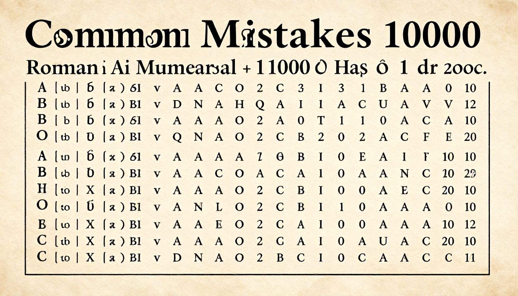 Errores comunes al convertir números arábigos a romanos