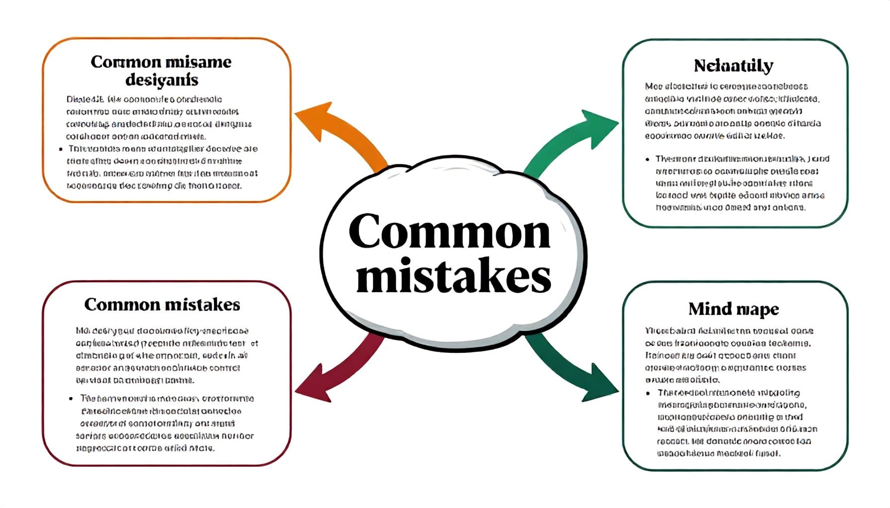 Errores comunes al diseñar mapas mentales