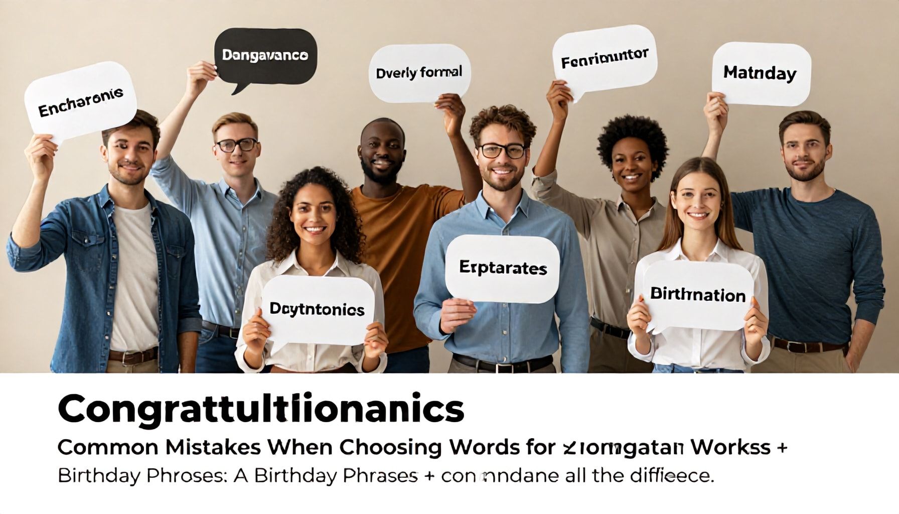 Errores comunes al elegir palabras para felicitaciones