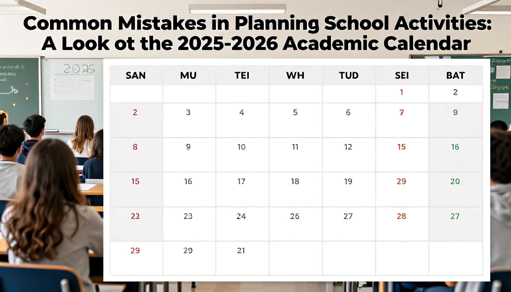 Errores comunes al planificar actividades escolares