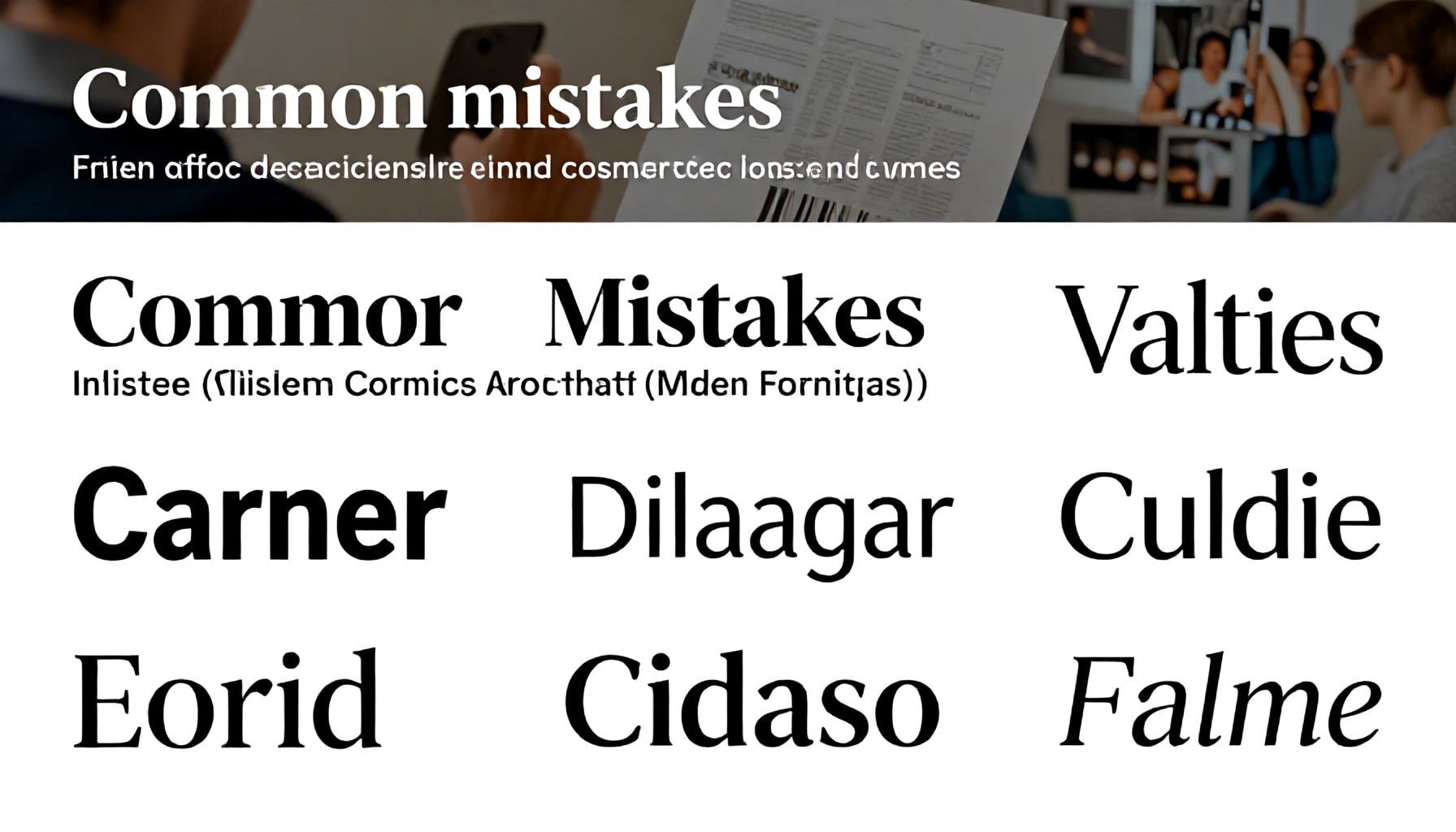 Errores comunes al seleccionar tipos de letras