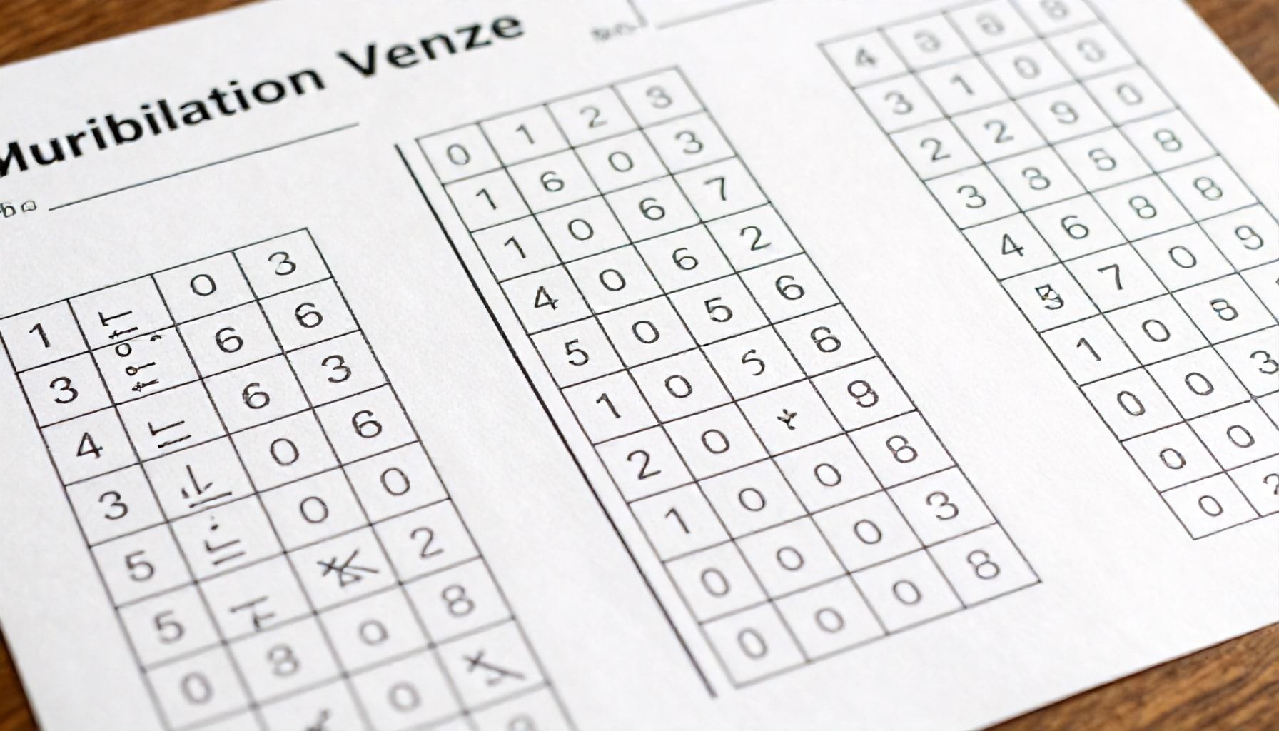 Estructura y diseño de tablas de multiplicar para imprimir
