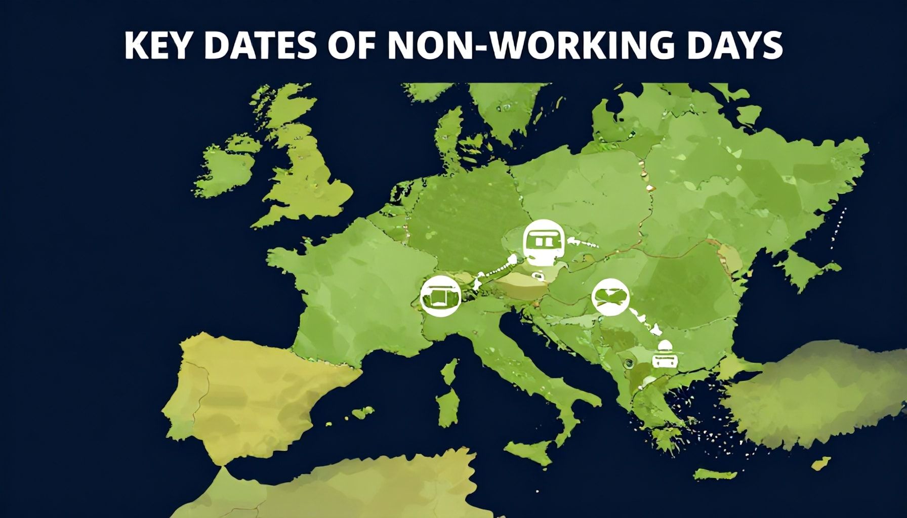Fechas clave de días inhábiles en los principales países