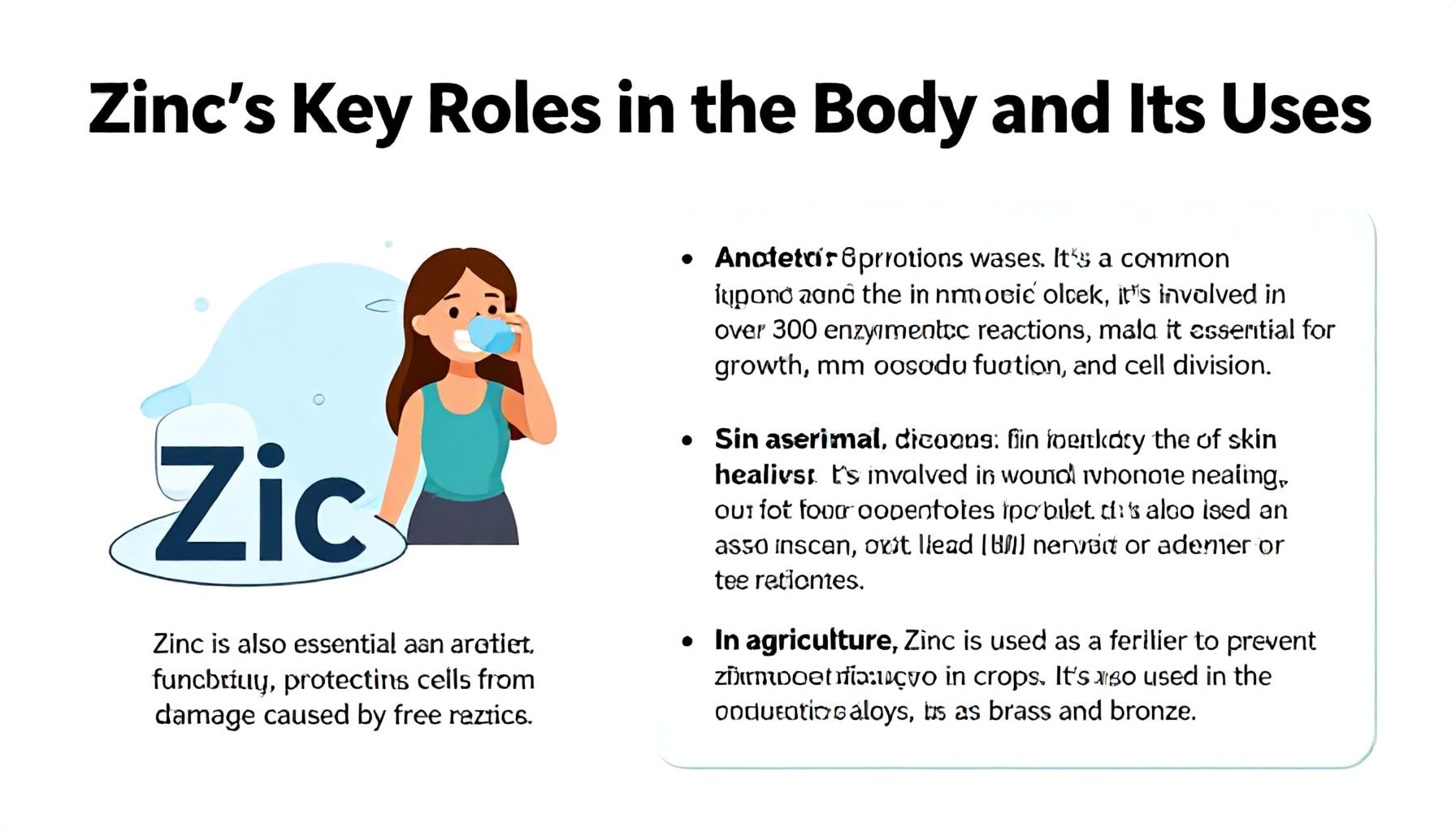 Funciones principales del zinc en el organismo