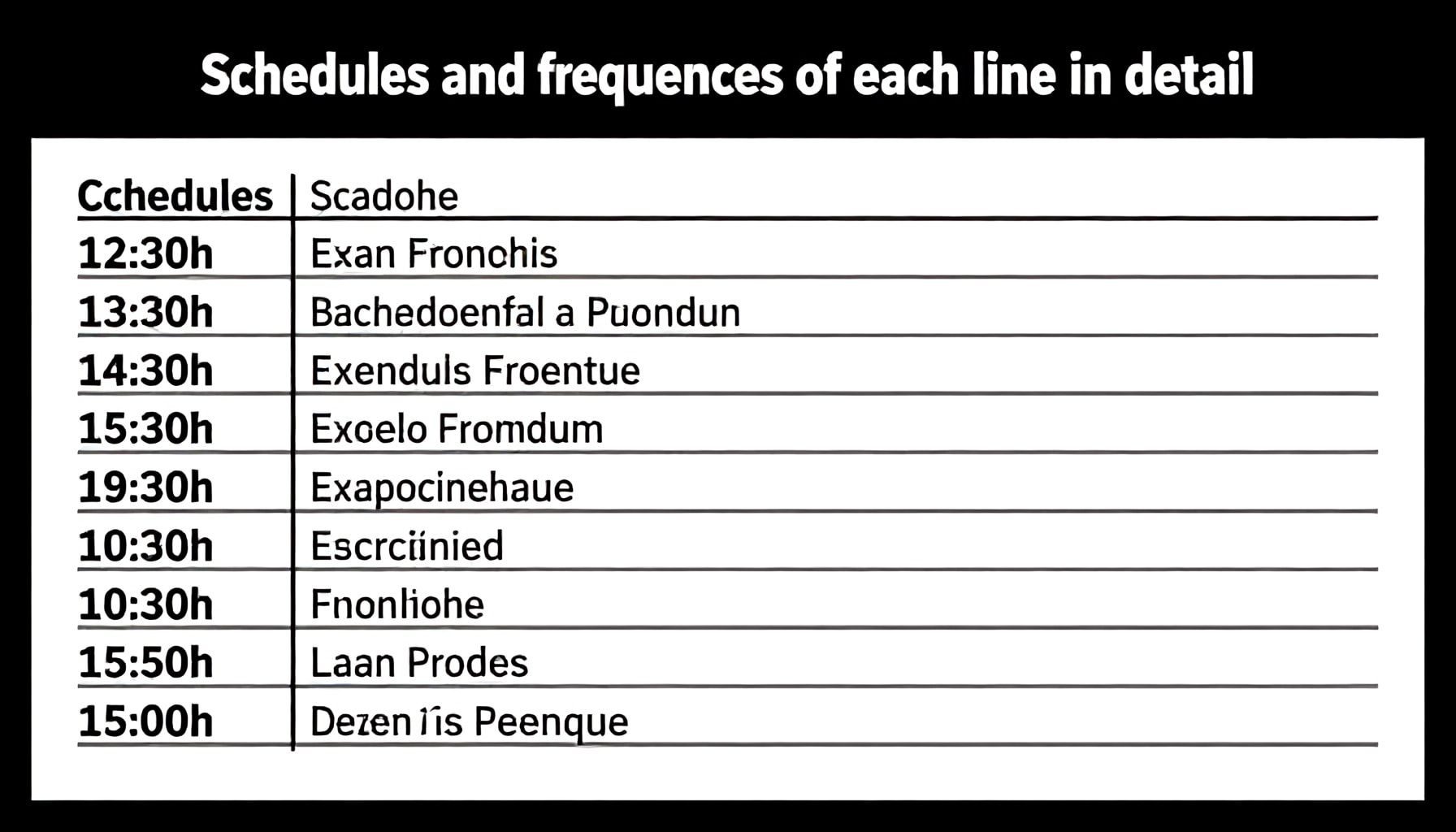 Horarios y frecuencias de cada línea en detalle