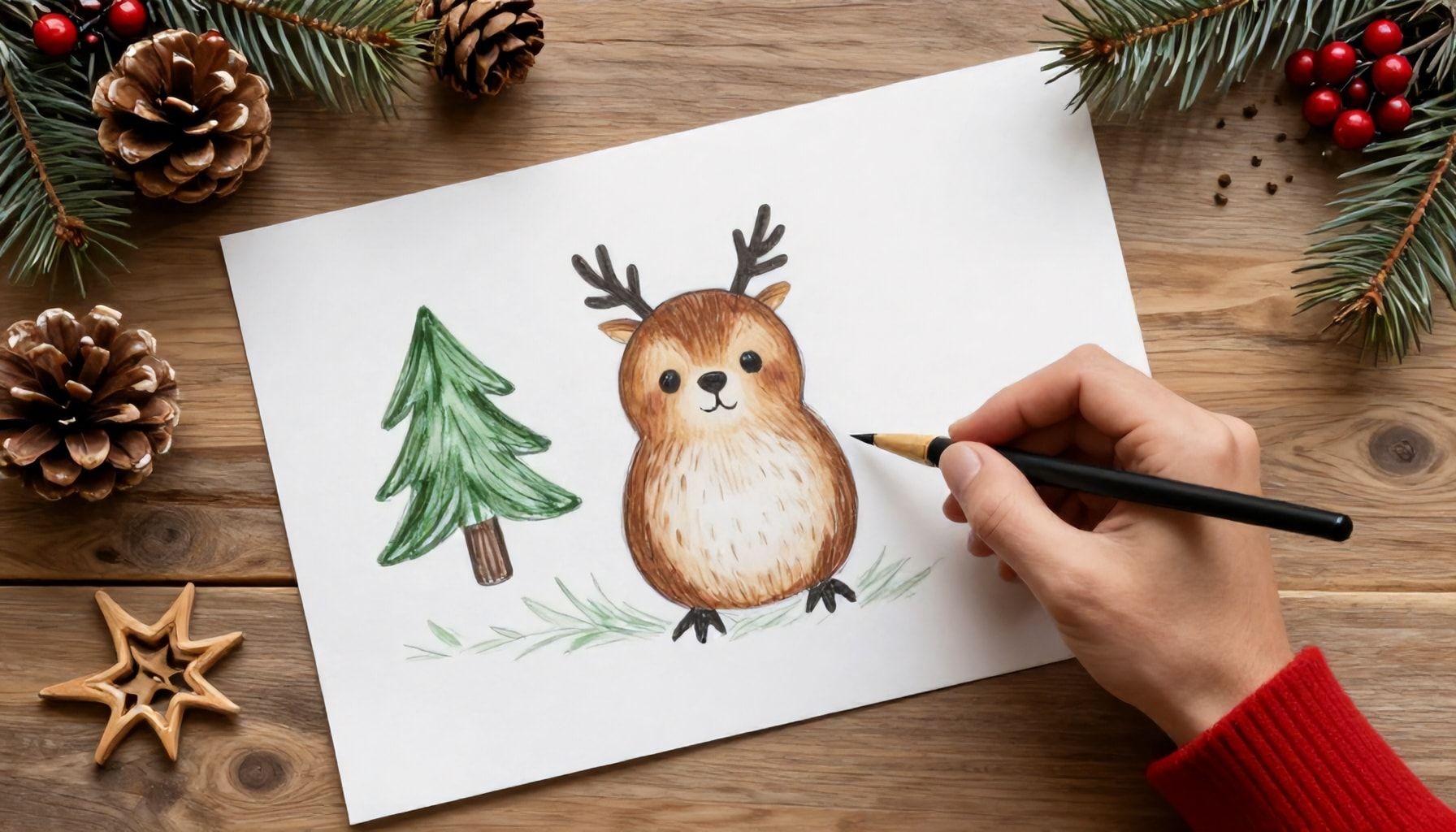 Descubre la magia de los dibujos de Navidad para inspirar a tus seres queridos 6 La magia de dibujar con materiales naturales para Navidad: trucos y consejos