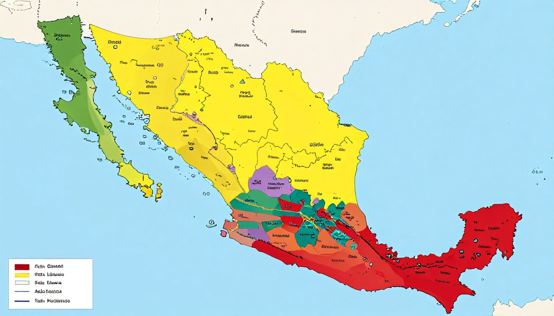 Mapa de México con nombres: Guía completa para identificar estados y capitales 2 Los 32 estados y capitales de México en detalle