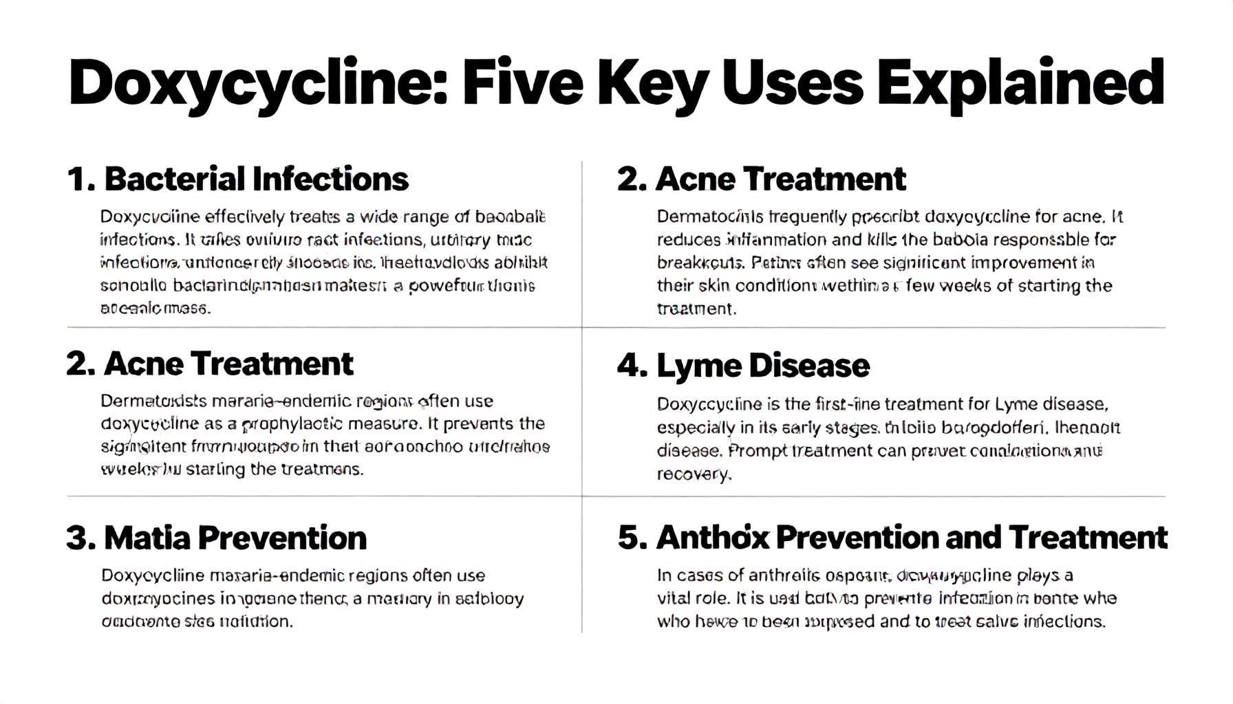 Los cinco usos principales de la doxiciclina