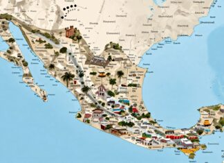 Explora México: Mapa interactivo con nombres de ciudades y lugares
