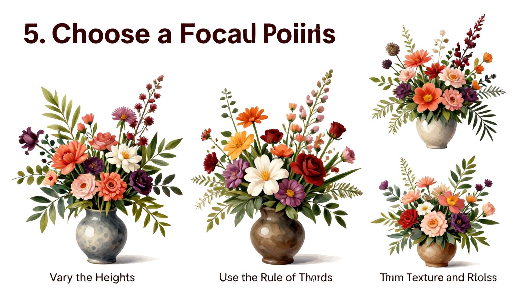 Dibujos de flores: 10 ideas creativas para principiantes 4 Pasos para crear composiciones florales equilibradas