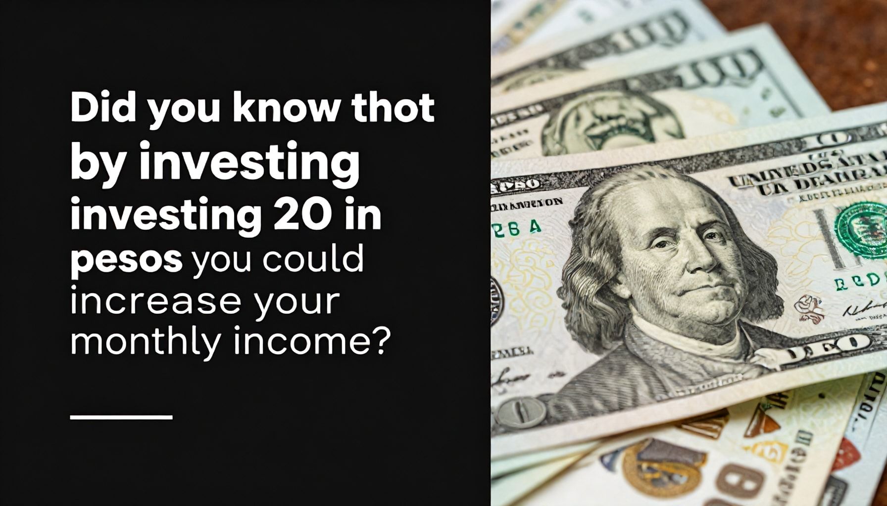 ¿Sabías que invirtiendo 20 dólares en pesos podrías aumentar tus ingresos mensuales?