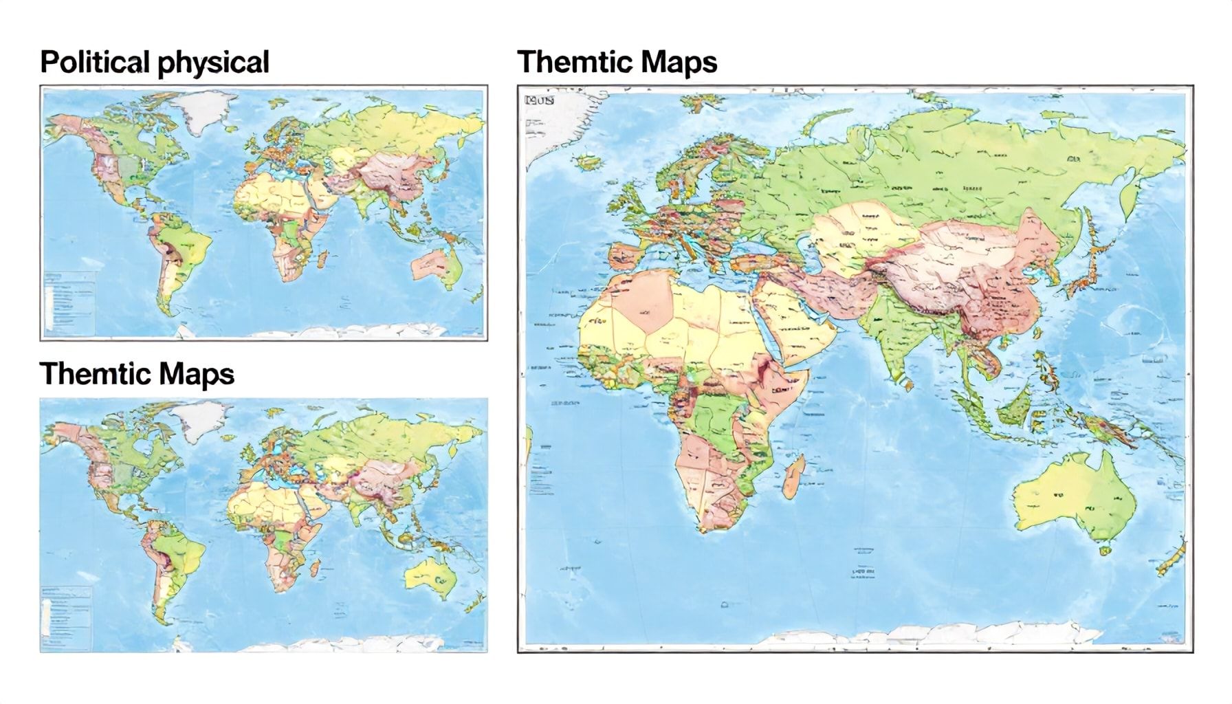 Diferencias clave entre mapas políticos, físicos y temáticos con nomenclatura*