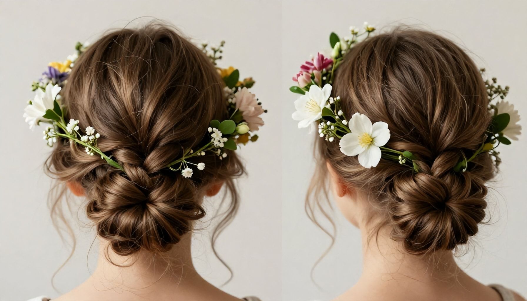 El paso a paso visual de un peinado con forma de corona de flores*